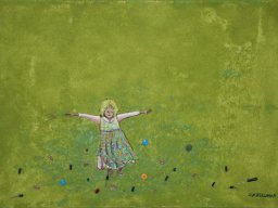 Mädchen auf Blumenwiese